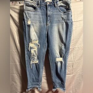 KanCan Light Blue Distressed Boyfriend Ankle Jeans
